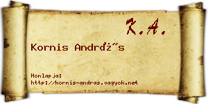 Kornis András névjegykártya